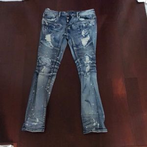 Dope Blue Paint Jeans